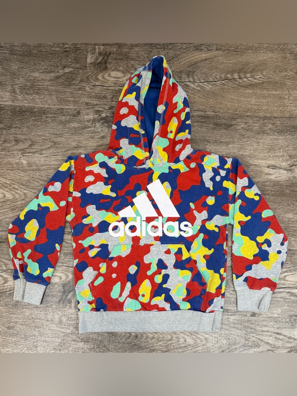 adidas Boys Youth S (8) Multicolor Camo Hoodie Sweatshirt